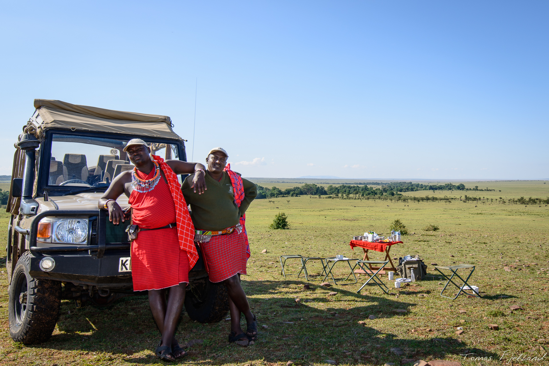 The two fantastic guides that have showed me around the Mara area for my previous 3 trips, Big John and Gerard.