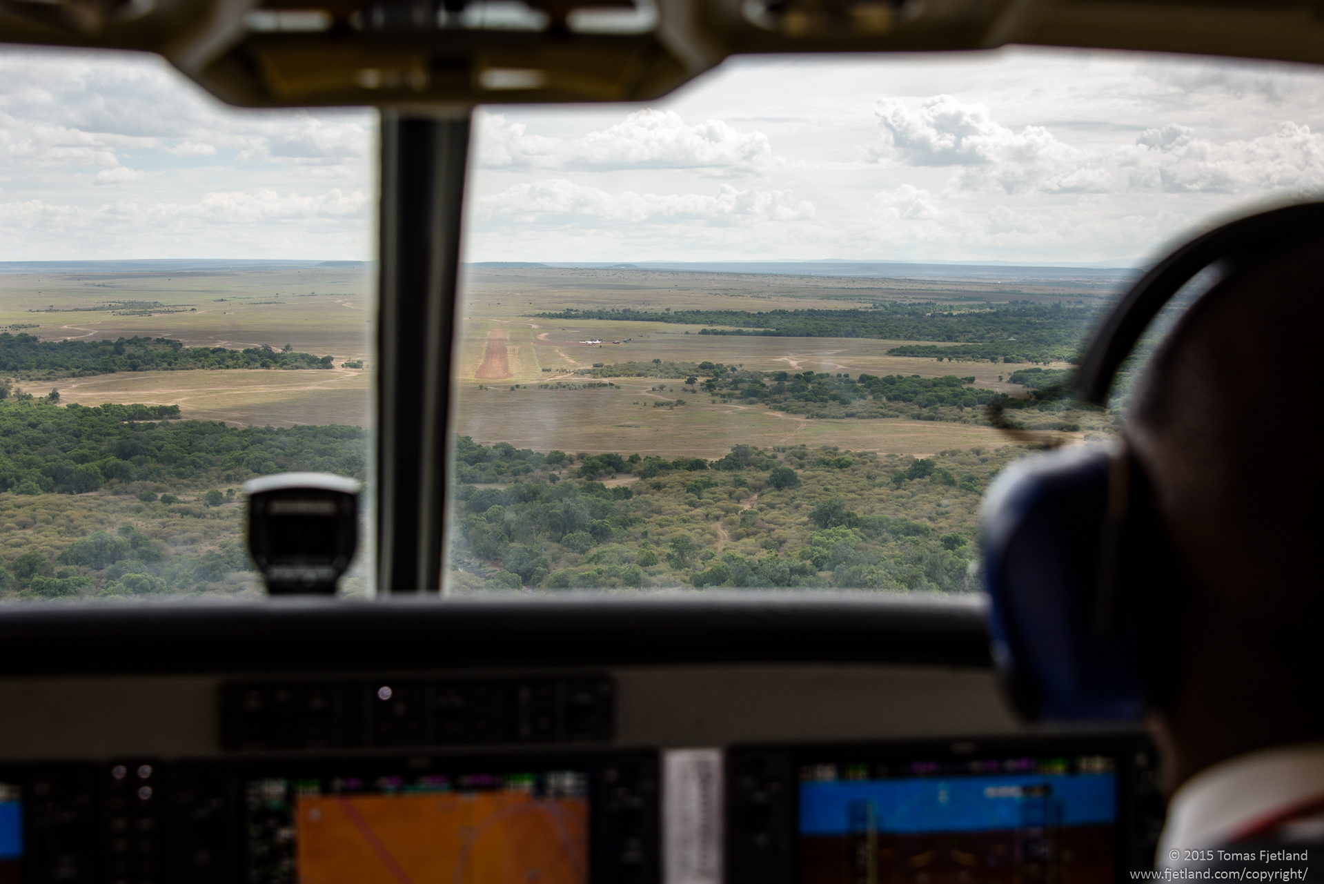 Approaching the Ol Kiombo airstrip in Maasai Mara