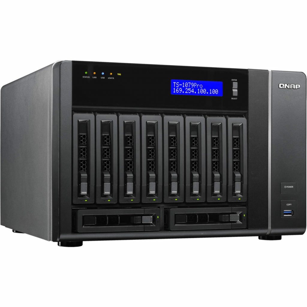 Press photo of the QNAP TS 1079 Pro 10-bay NAS